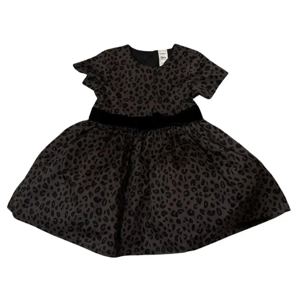 Carter’s Leopard Print Dress with Velvet Tie Belt 18M